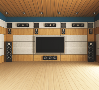 Theater Room With Surround Sounds